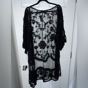 Black Lace Kimono